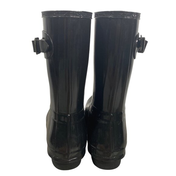 Hunter Women's Original wellies Short Gloss Rain Boots Black NWOT Size 10 - Picture 7 of 12